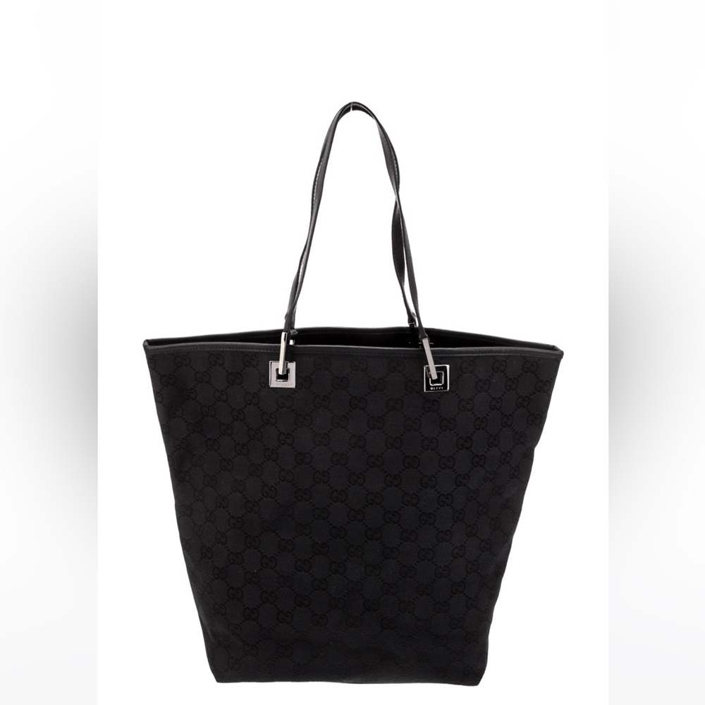 Gucci Black Canvas Tote Bag GG monogram print